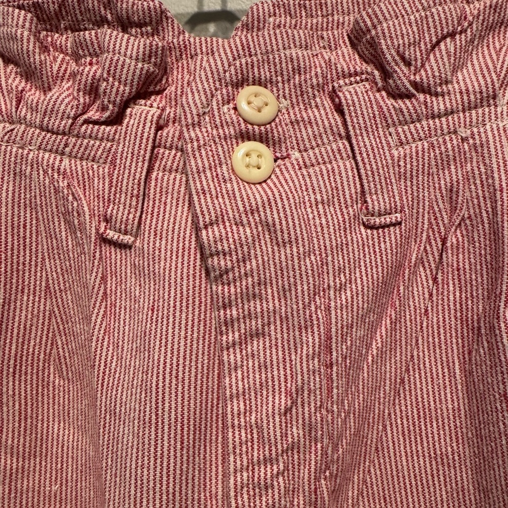 Jensen Vintage 70s Red Stripe Paperbag Waist Wide Leg Pants Small/26 - Picture 4 of 6
